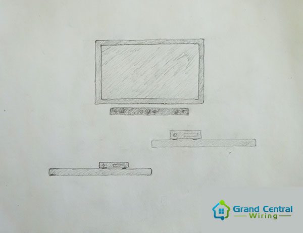 TV installation design sketch drawing